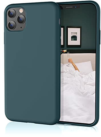 HiiVeet Silicone Case Compatible with iPhone 11 Pro Case 5.8 Inch, Soft Ultra Slim Protective Shockproof Liquid Silicone Phone Case with Anti-Scratch Microfiber Lining,Teal