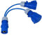 SPARES2GO Cavo splitter da 16 A, 240 V, per roulotte, camper, collegamento a Y a 2 vie, 2 prese da 16 A (blu)