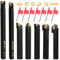 Fachmach Lathe Turning Tool Kit 12mm Shank 7 Pcs Metal Lathe Tool Holder Set for Turning Grooving Threading Boring with 7 Pcs Carbide Inserts Turning Inserts Carbide Turning Tool (12mm, 7INSERTS)