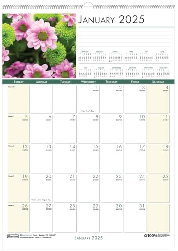 House of Doolittle HOD327-25 Monats-Wandkalender 2025, Erdlandschaften, Blumen, 30,5 x 41,9 cm, Januar bis Dezember
