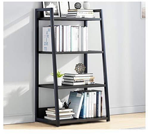 KOHARA Vertikales Bücherregal, Leiterregal, Bücherregal, Metallrahmen und Holztrennwand, Pflanze, Blumenständer, Lagerregal, Industrie-Organizer, modernes Bücherregal für Wohnzimmer, Kü