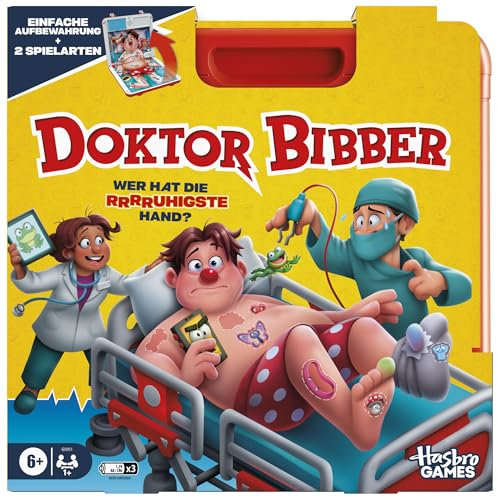 Hasbro Games Doktor Bibber elektronisches Brettspiel in Einer Tragebox - Deutsche Fassung
