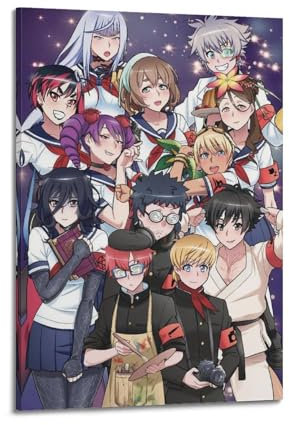 Zamgg Leaders Of Yandere Simulator-Poster, Wandkunst, Dekor, Leinwandposter und Drucke für Zimmer, ästhetisch, 40 x 60 cm, Rahmenstil