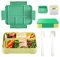 Probuk Lunch Box,1330Ml Bento Box Fiambrera Infantil y Adultos con 5 Compartimentos y Cubiertos Caja de Almuerzo, Para microondas