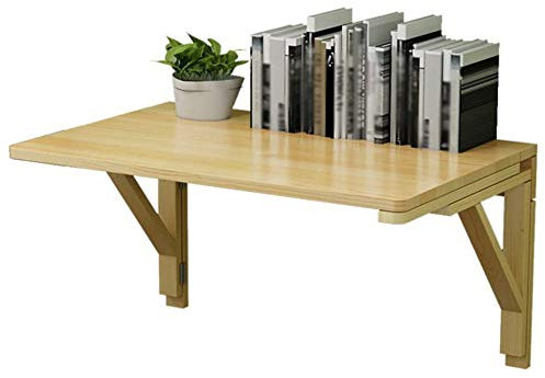 Solid Wood Wall Mounted Folding Computer Desk Space Saving Laptop Stand and Dining Table 100cm x 50cm