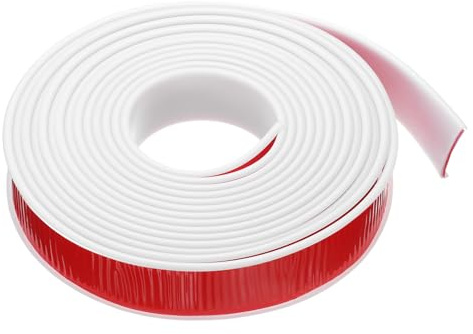 sourcing map U-Shape Edge Banding 101/64 x 19.7ft (40mm x 6M) Self Adhesive TPE Flexible Veneer Tape Soft Edge Strip Protector for Furniture Cabinet Table Protection Repair, White