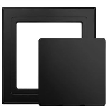 Trampilla Pladur Techo de Azulejos Puerta de Revisión Autoadhesivo, Plástico Impermeable Oculta Los Cables de la Caja del Contador Pared Tapa de Revisión para Baño Cocina Fácil de Abrir(Black,150x150