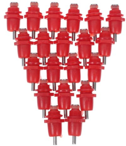 KONTONTY Automatische Hühnertränke 30l aus PVC und Stahl 20 Stück Nippeltränke für Hühner Wasser­sparend für Großbetriebe