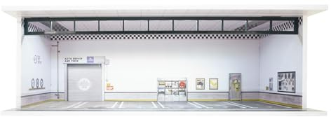 ZIMAIC 1:64 Garage Diorama vetrina per parcheggio - 6 Parking Space Display Case - for Modellini di Auto Diecast - Collection, Decoration, DIY Collezione Gift (Parete Bianca e Nera)