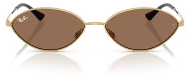 Ray-Ban RB3757 Kai Sonnenbrille oval für Damen und Herren, Braun, Gold, Dunkelbraun, 56 mm