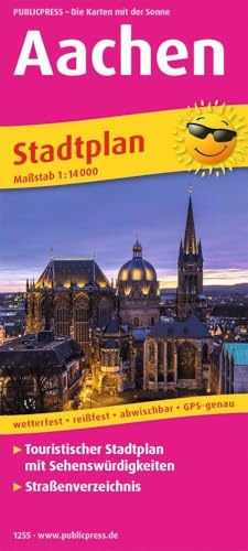 Publicpress Stadtplan Aachen 1:14.000: Touristischer Stadtplan mit Sehenswürdigkeiten und Straßenverzeichnis. 1:14000 (Stadtplan: SP)