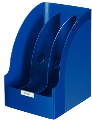 Leitz Stehsammler Jumbo A4, 3er Pack, Mit Extragroßem Fassungsvermögen und austauschbarem Beschriftungsschild, Zur Aufbewahrung von A4 Dokumenten, Blau, Plus Serie, 52390035
