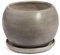 Pot de Fleur ceramique Globe avec Soucoupe Support Hauteur 16 cm diametre 18 cm Couleur de Beton