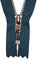 YKK Reißverschluss Jeansblau 10 cm für Hosen Hosenreißverschluss 4 mm Metallzähne brüniert/Dunkles Messing