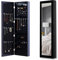 HOMCOM – Armadio Portagioielli da Parete con Specchio in Legno MDF, Nero,37x9.5x121cm