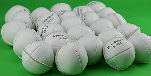 Boje Sport 25er Set Schlagball aus Leder 80 g, Farbe: weiß