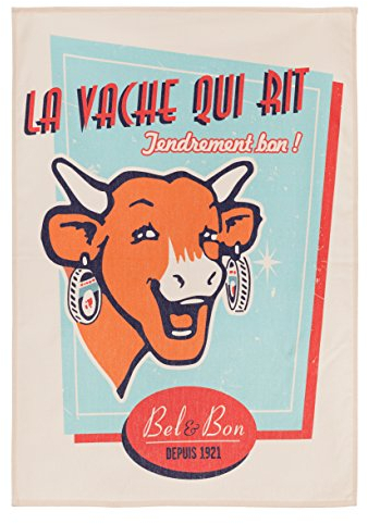 La Cow qui Laughing Retro Geschirrtuch - Vanille