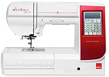 Elna Excellence 680 Plus Computer Nähmaschine rotes Design