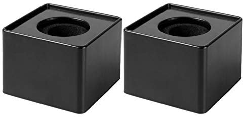 NUOBESTY 2 Pcs Microphone Logo Drapeau Station ABS Moulage par Injection Interview Micro Station Carré en Forme de Cube (Noir)