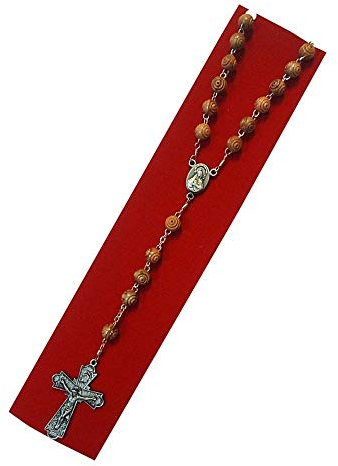 The Present Shop Marie Wilkinson Rosenkranz aus Olivenholz mit Perlen