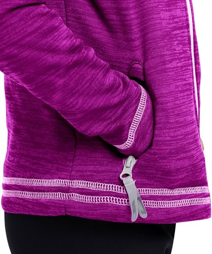 Trespass Goodness Girls School Fleece Full Zip Hoodie Plain in Pink White Purple