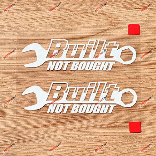 Gebaut Nicht Gekauft Aufkleber Sticker Vinyl JDM Euro Drift Racing - 2er Pack Weiß, 10,2 cm ohne Hintergrund 01281