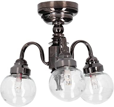 SPYMINNPOO Puppenhaus Kronleuchter Im Ma?stab 1:12, Hohe Simulation Handarbeit Mini Haus DIY Zubeh?r Exquisite Retro Miniatur Dekoration Licht Sportinggoods Puppenzubeh?r Sportinggoods Puppenzubeh?r