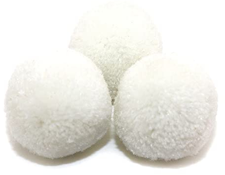 Duories Pompons zum Basteln,20 Stück 50mm Bunte Bommeln Bälle,Pom Poms für Kunsthandwerk,Pompons Bälle für Ostern,Weihnachten,Bunte Pompons für DIY Basteln Tischdekoration Geburtstagsdeko,Weiß