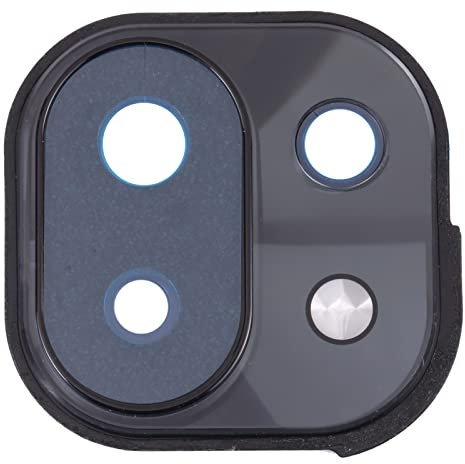 compatibile per Xiaomi Mi 11 Lite 4G / 5G M2101K9AG vetro posteriore vetrino scocca lente obbiettivo + Cornice RING rear fotocamera BACK camera (Nero)