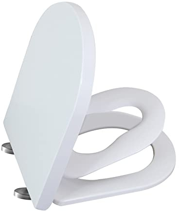 WinZo UF110 Elongated U Shaped Toilet Seat with Built in Potty Training Seat 2 in 1 Family Adult and Child Kids,Soft Close,Top Installation, White