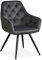Homestyle4u 2221, Sessel Samt Wohnzimmer Stuhl Esszimmer Polstersessel Polsterstuhl mit Armlehne Grau Schwarz