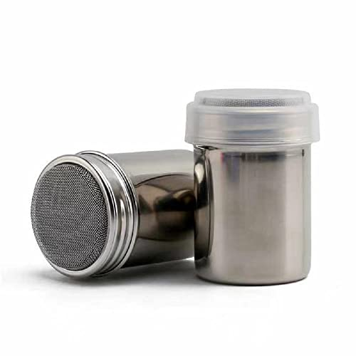 Salero de acero inoxidable, coctelera de chocolate, coctelera de azúcar, coctelera de harina, esparcidor de café en polvo, lata de cacao en polvo para cocina, pan y barbacoa (2)