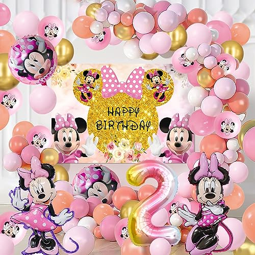 72 Stück Minni 2 Jahre Geburtstag Luftballon, Minni Geburtstagsdeko 2 Jahr, Minni Luftballons Geburtstag, Minni Geburtstagsdeko 2 Jahre Mädchen, Minni Birthday Party Supplies Geburtstagsdeko