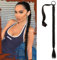 Sofeiyan Braid Extensions Pferdeschwanz Verlängerung mit Haargummi 76cm Lange Geflochtener Ponytail Verlängerung Dunkelbraun Natürliches Haarverlängerung Synthetisches Zopf Haarteil für Damen