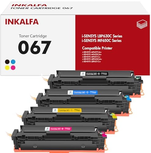 067 067H Toner Set Kompatible für Canon 067 067H für Canon i-SENSYS MF657Cdw MF655Cdw MF651Cw LBP633Cdw LBP632Cdw LBP631Cw MF653Cdw MF654Cdw MF656Cdw (Schwarz Cyan Gelb Magenta)