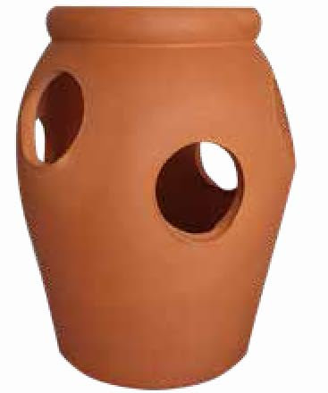 Generico Fraise en terre cuite Made in Italy - Jardinière en cuit, hauteur 35 cm, diamètre 30 cm