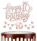 mciskin Girls 10th Happy Birthday Candles Cake Toppers, Number 10 Candle for Cake, Rose Gold Candles for Women Birthday Decorations, Heart Star Cake Toppers for 10th Birthday Party Wedding Anniversary