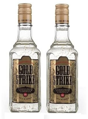 2 Flaschen Bols Gold Strike Cinnamon Schnapps Liquer a 500ml + mit 50% Vol. (23,5 K Gold) Space Riegel von Onlineshop Bormann
