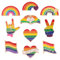 HANIUTTY 10 PCS Broches LGBT Arc-en-ciel Gay Pride, Épingles Arc-en-ciel LGBT Gay Lesbiennes, Broches Arc-en-ciel Pride LGBT Gay Pride Femme, Pour Pulls, Foulards Robes, Costumes, Sacs