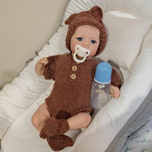 Anano Lifelike Reborn Baby Puppen Jule mit 19 Zoll Nette Real Life Neugeborene Baby Puppe, die echt Aussehen, handgemachte Tuch Körper Reborn Puppen für Kinder Alter 3+