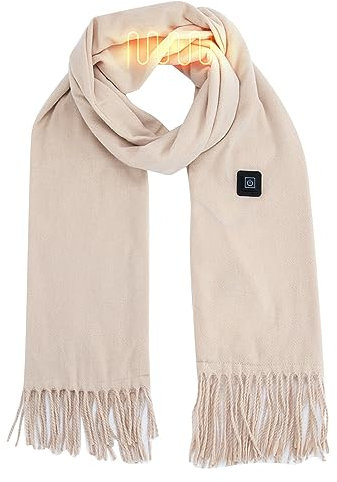 Beheizbarer Schal Damen Sale, Beheizter Schal Nackenwärmer Elektrisch Heizschal mit 3 Heizstufen, USB Elektrischer Heizschal Halsschal Warm Halswärmer Heizkissen Wärmeschal für Outdoor Camping Wandern
