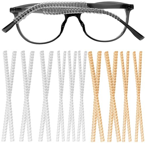 10 Pairs Anti Slip Eye Glass Arm Covers, Silicone Glasses Retainer, Non Slip Glasses Ear Grip, Silicone End Tips Ear Cushions Tube, Temple Sleeves for Glasses, Anti-Slip Cover for Eyeglasses