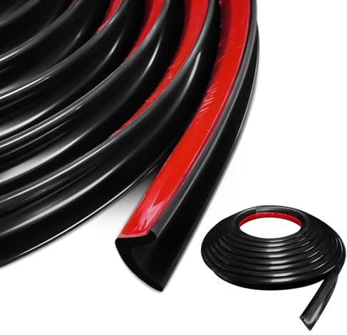 J Shape RV-Regenrinne, 2.5 M selbstklebende Rückseite, PVC Tropfführungen, Dach-Regenumleitungsstreifen für Fahrzeug, LKW, Wohnmobil, Boot, Auto, Van, Tür, Wohnmobil (Schwarz, 5M)