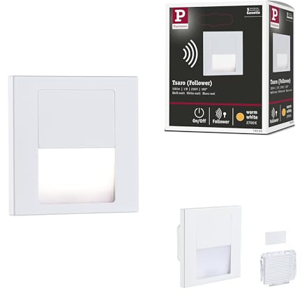 Paulmann 79999 LED Recessed wall luminaire Tsaro Square 80x36mm 1W 80lm 230V 2700K Matt White