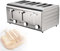 Commercial Stainless Steel Toaster, 2/4/6 Slices, Auto Pop-Up, 7 Browning Levels, Frozen/Cancel/Reheat Function, Removable Crumb Tray,6-Slices