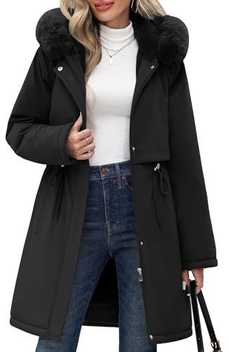 RITOSTA Manteau Femme Hiver Veste Polaire Chaud Manteaux à Capuche Chic Parka Epaisse Blouson Mi Longue Casual Outdoor Outercoat avec Zippé