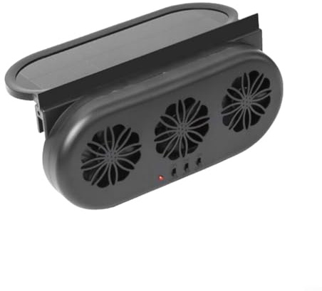 Lastdaytime Ventola di ventilazione per auto alimentata a energia solare e USB, 3 motori di scarico con condotto di aspirazione 5000 giri/min, per raffreddamento e circolazione dell'aria in auto