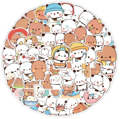 100 Stück Bubu Dudu Aufkleber Kinder, Süße Sticker Erwachsene mit Dudu Bubu Muster, Wasserdichte PVC Journal Sticker für Fotoalbum Laptop Scrapbook Skateboard Trinkflasche Jugendliche Geschenke