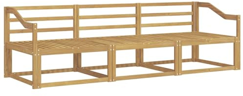 vidaXL Outdoor-Sofagarnitur 3 pcs Weiß 245,5 x 83 x 73 cm, Akazienholz Sofa Set für draußen, modernes Loungemöbel, Flexibler Gartenplatz, wetterfeste Einrichtung