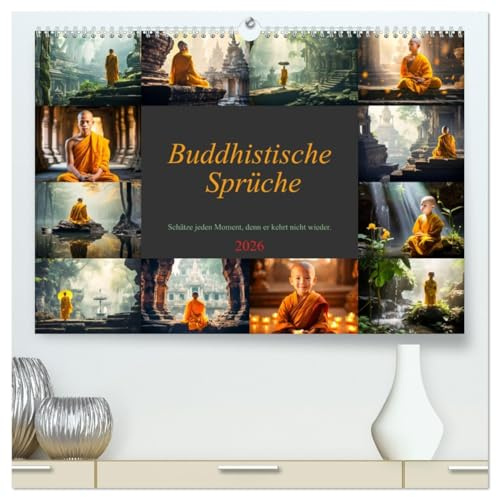 Buddhistische Sprüche (hochwertiger Premium Wandkalender 2026 DIN A2 quer), Kunstdruck in Hochglanz: Lass die Weisheit des Buddhismus deinen Alltag ... Erkenntnisse (CALVENDO Gesundheit)